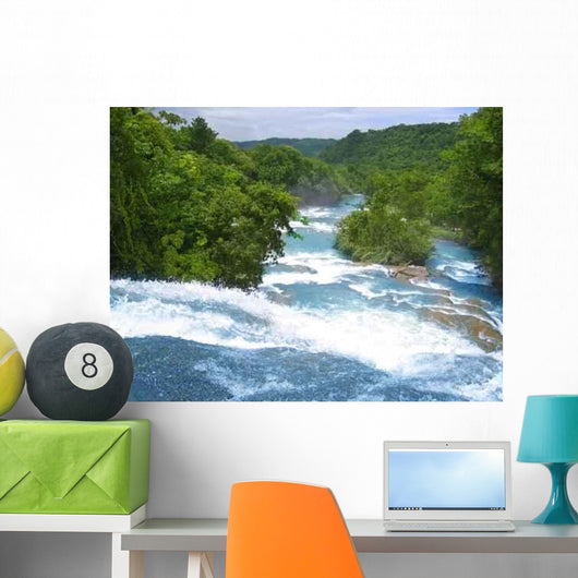 Agua Azul Waterfalls Blue Wall Decal