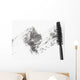 Mascara brush leaving traces of mascara on a white background Wall Decal