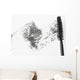 Mascara brush leaving traces of mascara on a white background Wall Decal