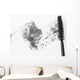 Mascara brush leaving traces of mascara on a white background Wall Decal