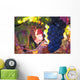 Spain, Ripe red grape in vineyard Wall Mural