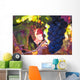 Spain, Ripe red grape in vineyard Wall Mural