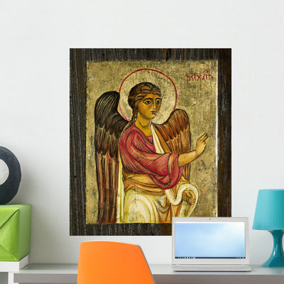 Archangel Gabriel Icon shown on a wall