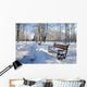 red benches Wall Mural