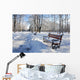 red benches Wall Mural
