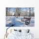 red benches Wall Mural
