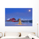 Lit Christmas Tree Wall Mural