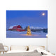 Lit Christmas Tree Wall Mural