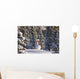 Snowman Wearing A Red Scarf And Black Top Hat Standing Wall Mural
