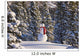 Snowman Wearing A Red Scarf And Black Top Hat Standing Wall Mural