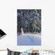Snowman And Freshly Made Snowman Snow Angel Wall Mural