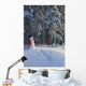 Snowman And Freshly Made Snowman Snow Angel Wall Mural