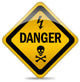 Danger warning sign Wall Decal