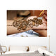 Applying henna on hand Wall Mural