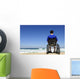 man in a wheelchair watching the sea Wall Mural