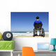 man in a wheelchair watching the sea Wall Mural