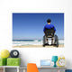 man in a wheelchair watching the sea Wall Mural