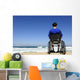 man in a wheelchair watching the sea Wall Mural
