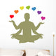 arc-en-ciel de coeur de mÃ©ditation Wall Decal
