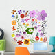Big collection flowers and  butterflies Wall Mural