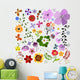Big collection flowers and  butterflies Wall Mural