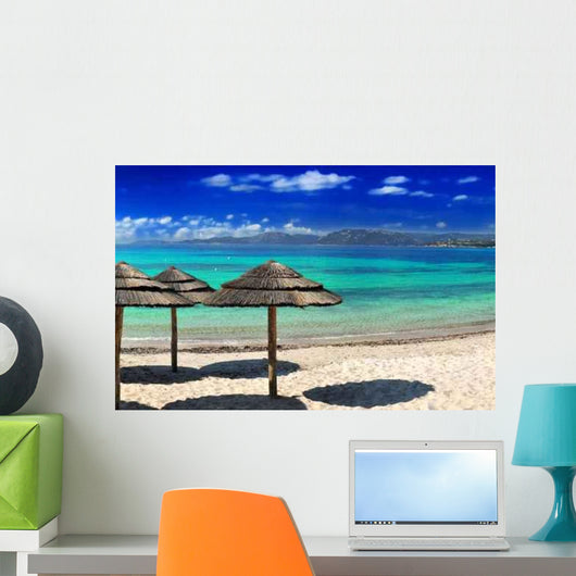Plage Et Parasol Wall Decal Design 1