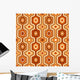 Seamless Orange Retro Pattern Wall Mural