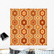 Seamless Orange Retro Pattern Wall Mural