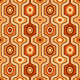 Seamless Orange Retro Pattern Wall Mural