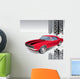 Old American Muscle Car Vector Background Wall Mural