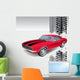 Old American Muscle Car Vector Background Wall Mural