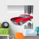 Old American Muscle Car Vector Background Wall Mural