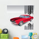 Old American Muscle Car Vector Background Wall Mural