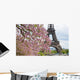Spring in Paris. Blossoming jacarandas and the Eiffel Tower Wall Mural