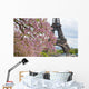 Spring in Paris. Blossoming jacarandas and the Eiffel Tower Wall Mural