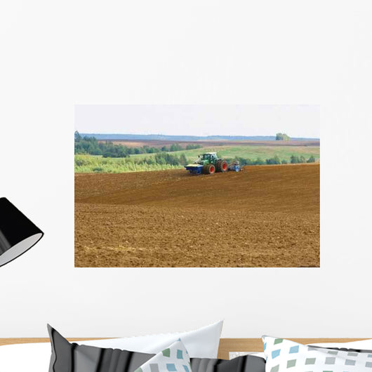 Agrarian Machine Ploughed Field Wall Decal