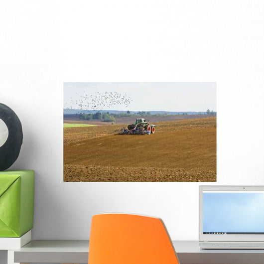Agricultural Tractor Cultivating Farmland Wall Decal