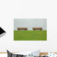 Grassy Hill and Benches Wall Decal
