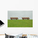 Grassy Hill and Benches Wall Decal