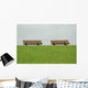 Grassy Hill and Benches Wall Decal