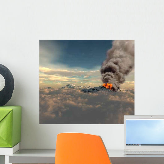 Erupting Volcano Wall Decal