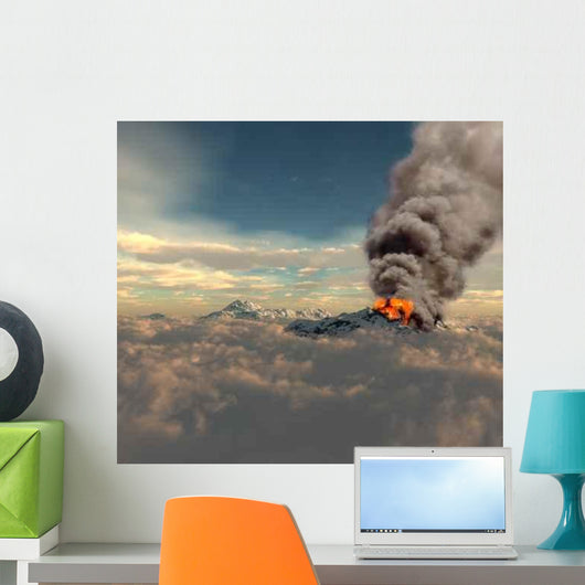 Erupting Volcano Wall Decal