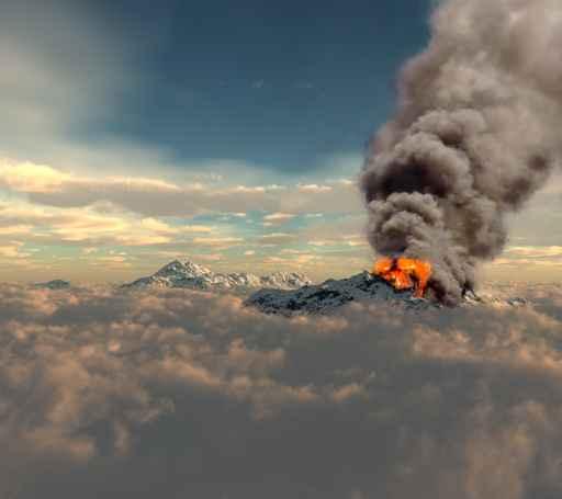 Erupting Volcano Wall Decal