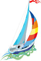 Sailing in sail yacht Wall Decal