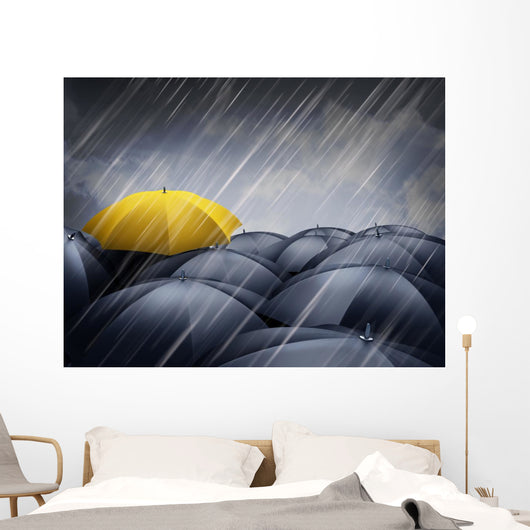 umbrellas Wall Mural