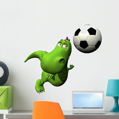Football Soccer Player Flying shown on a wall