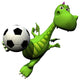 Soccer Player Volley - Baby Dragon Wall Decal