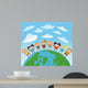 Cartoon Earth with Kids Wall Mural