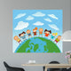 Cartoon Earth with Kids Wall Mural