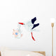 Stork and Baby Wall Decal